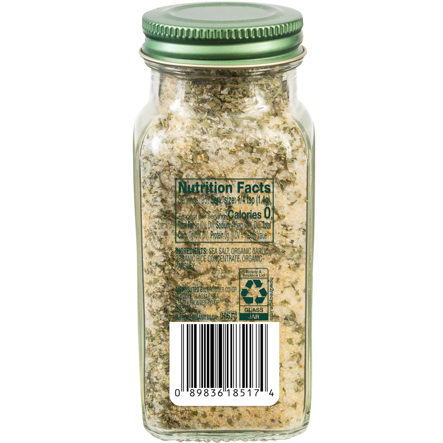 Simply Organic Garlic Salt Certified 4.7-Ounce Container