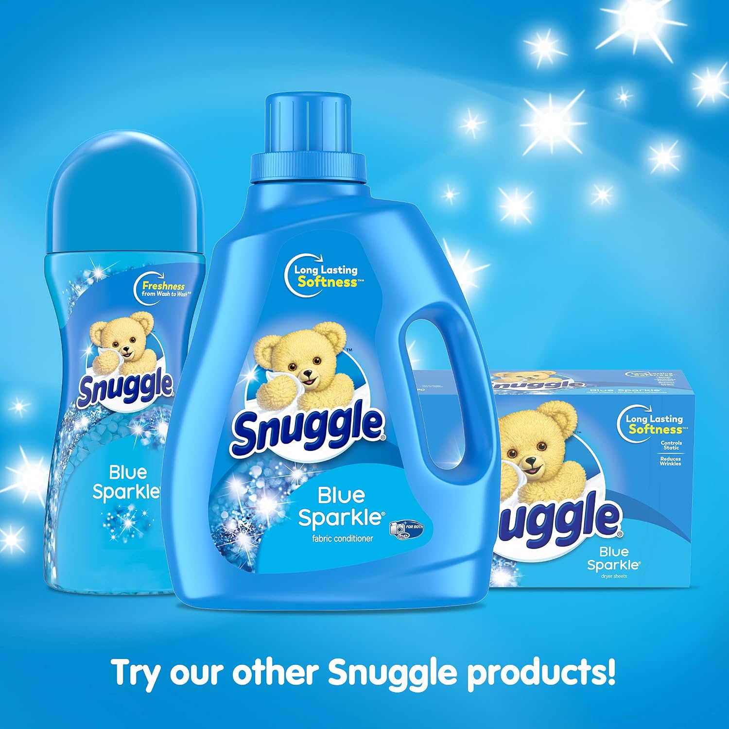 Snuggle Fabric Softener Dryer Sheets, Blue Sparkle, 80 Count