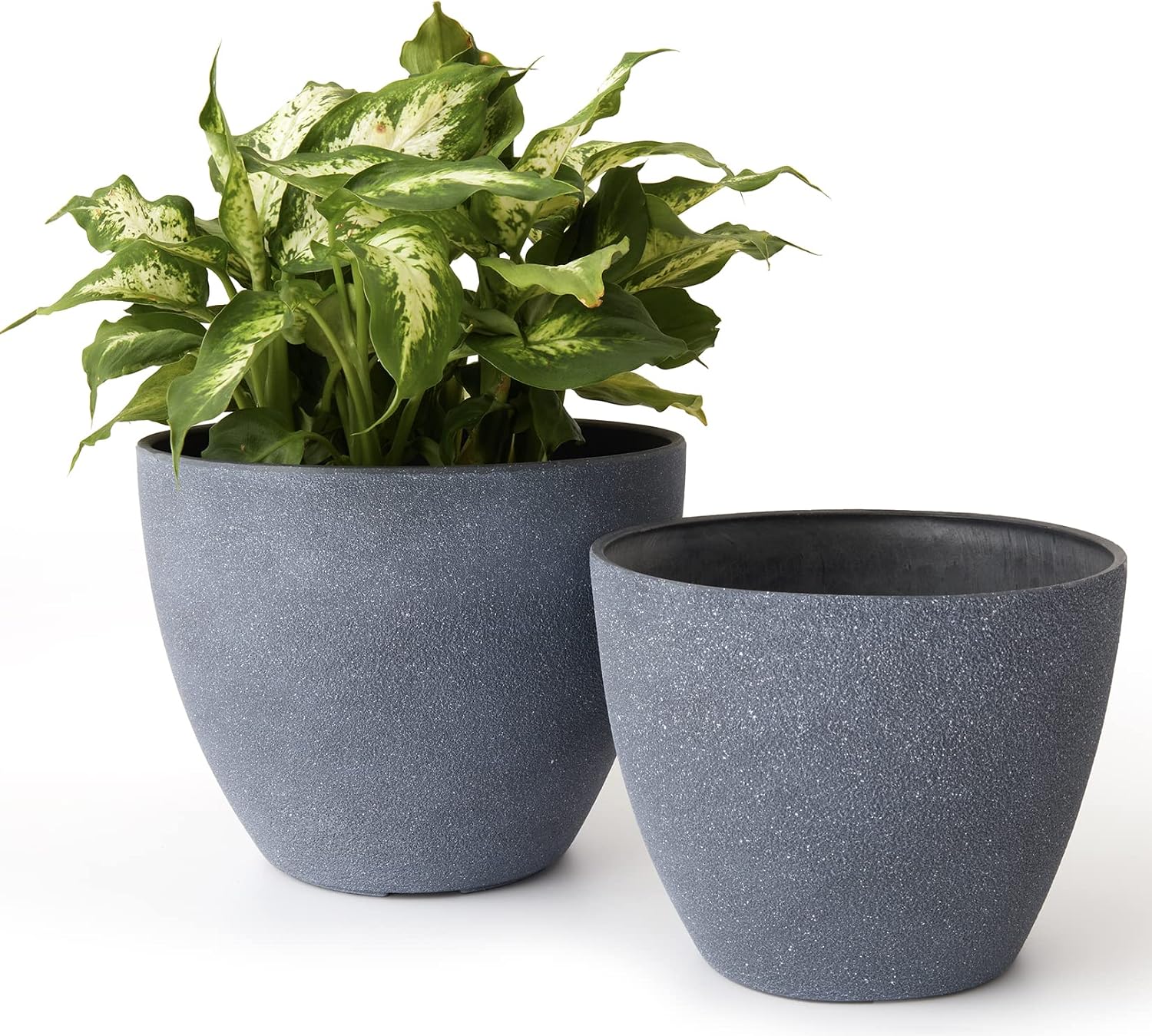 LA JOLIE MUSE Planter Pots, Indoor Outdoor Flower Pot, 8.6+7.5 Inch 2 Pack