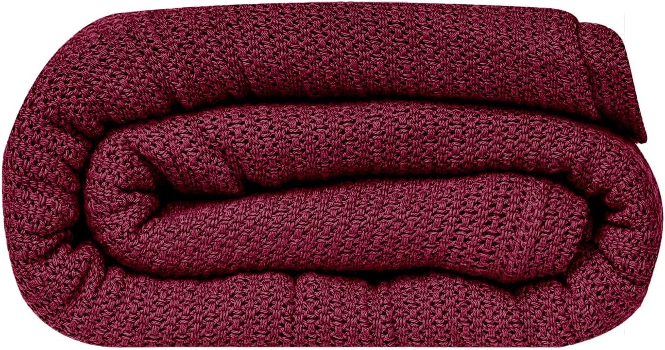 Linteum 100% Cotton Open-Cell Leno Weave Blanket — Breathable All Season — Queen 90x90 — Ice Grey
