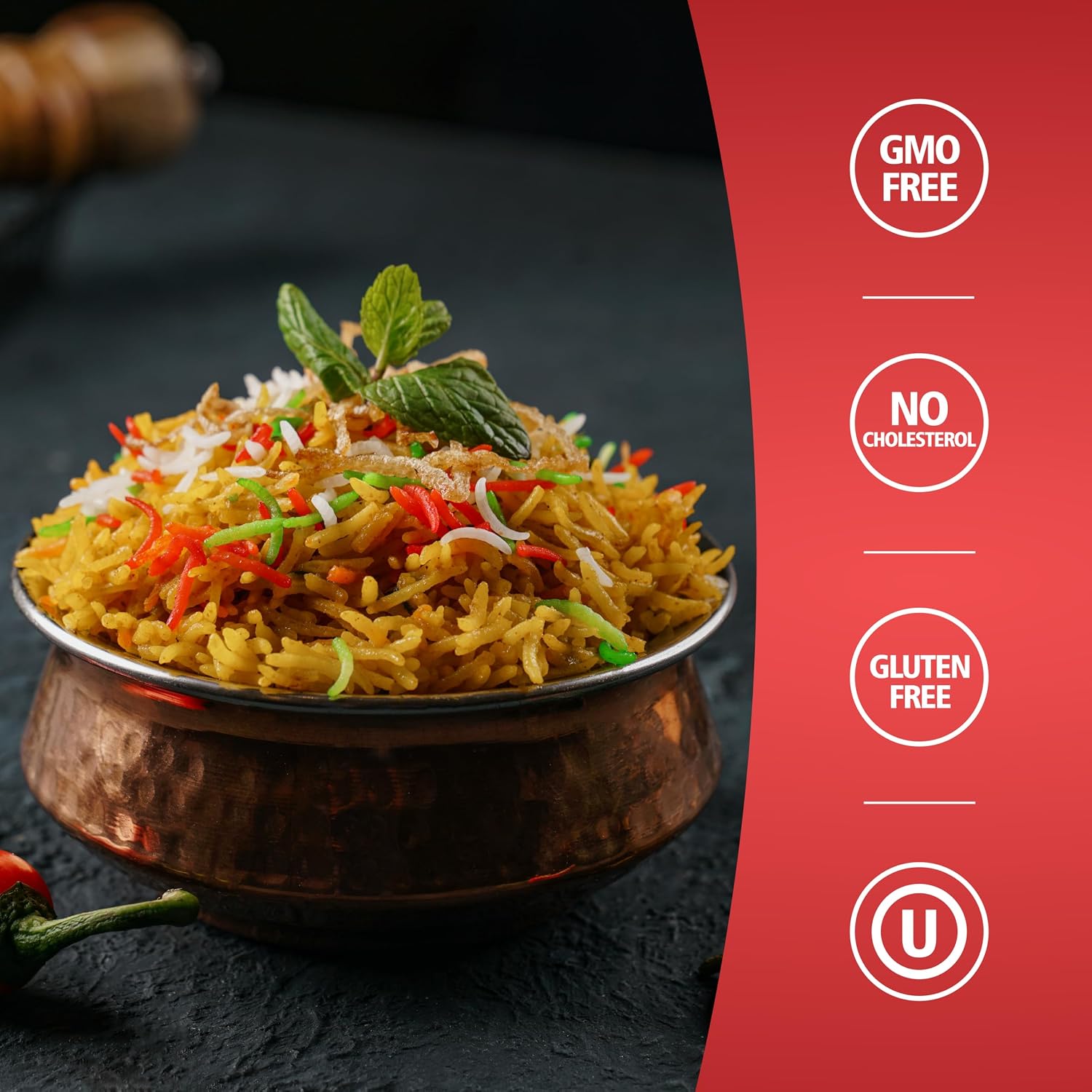 Authentic Extra Long Basmati Rice by Khazana in 10 lb Bag - Aromatic and Flavorful Indian Grain - Non-GMO, Gluten Free, Kosher, Cholesterol Free