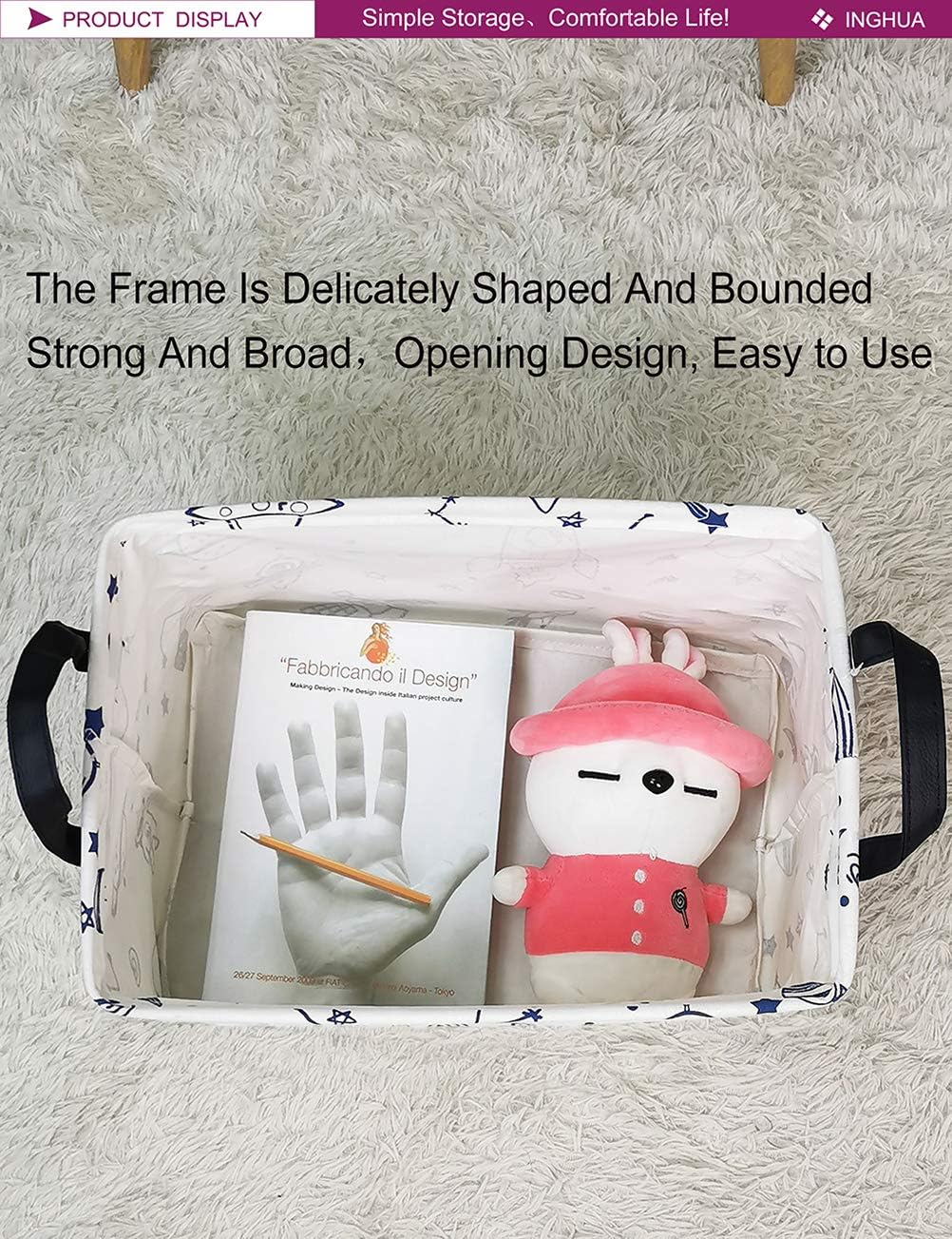 Rectangular Storage Basket Gift Bag Rec Spaceships