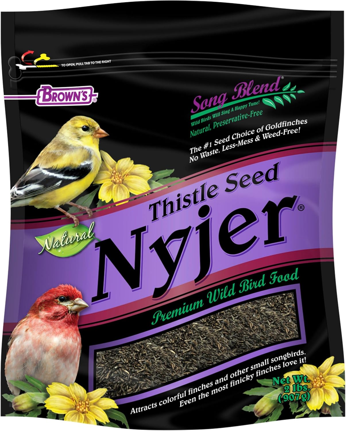 F.M. Brown's Song Blend Nyjer Thistle Seed for Pets, 2-Pound