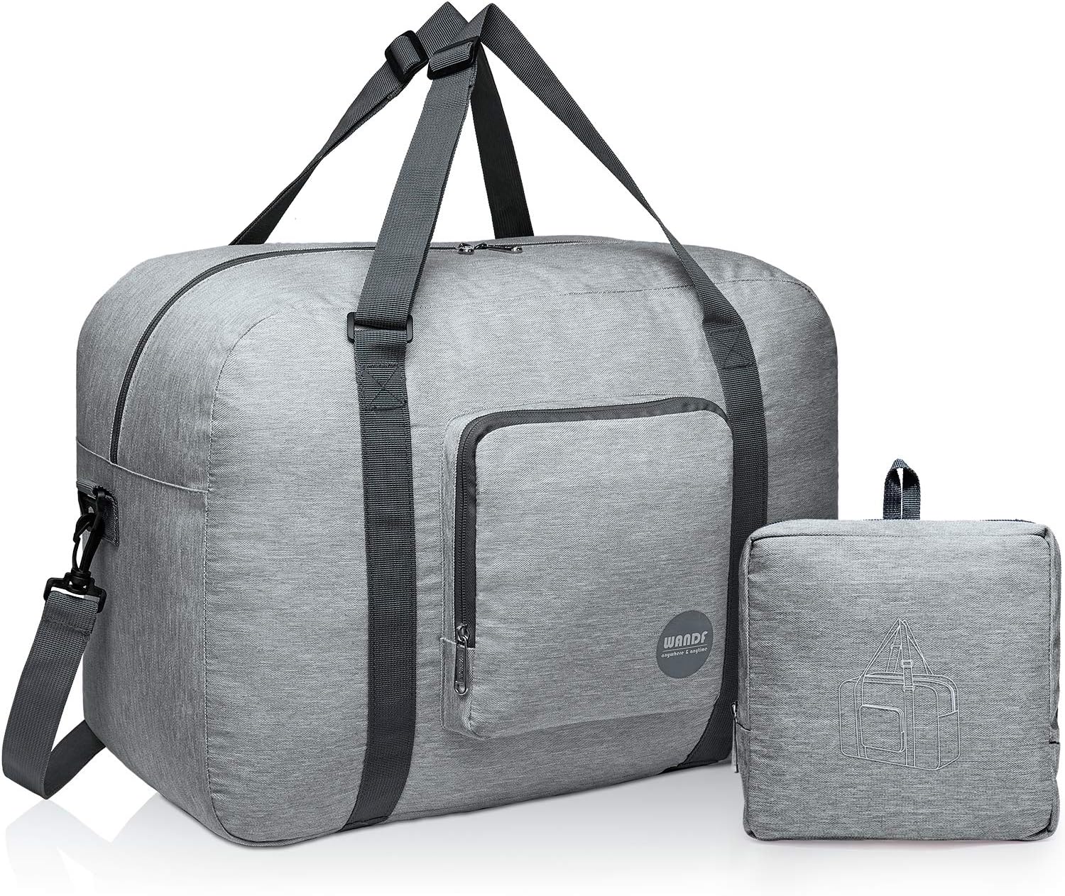 WANDF Foldable Personal Item Bag, Carry on Travel Duffle Bag | Frontier Airline Underseat Fit, 18x14x8 inches, Weekend Overnight Trips, Packable