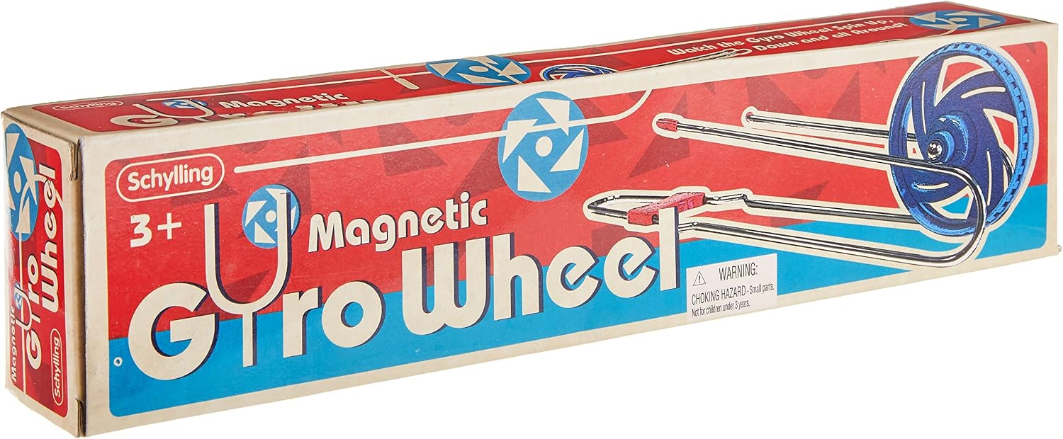 Schylling Magnetic Gyro Wheel - Retro Spinning Toy - Balancing and Mesmerizing Sensory Gadget for Kids and Adults - Ages 3 and Up - One Piece