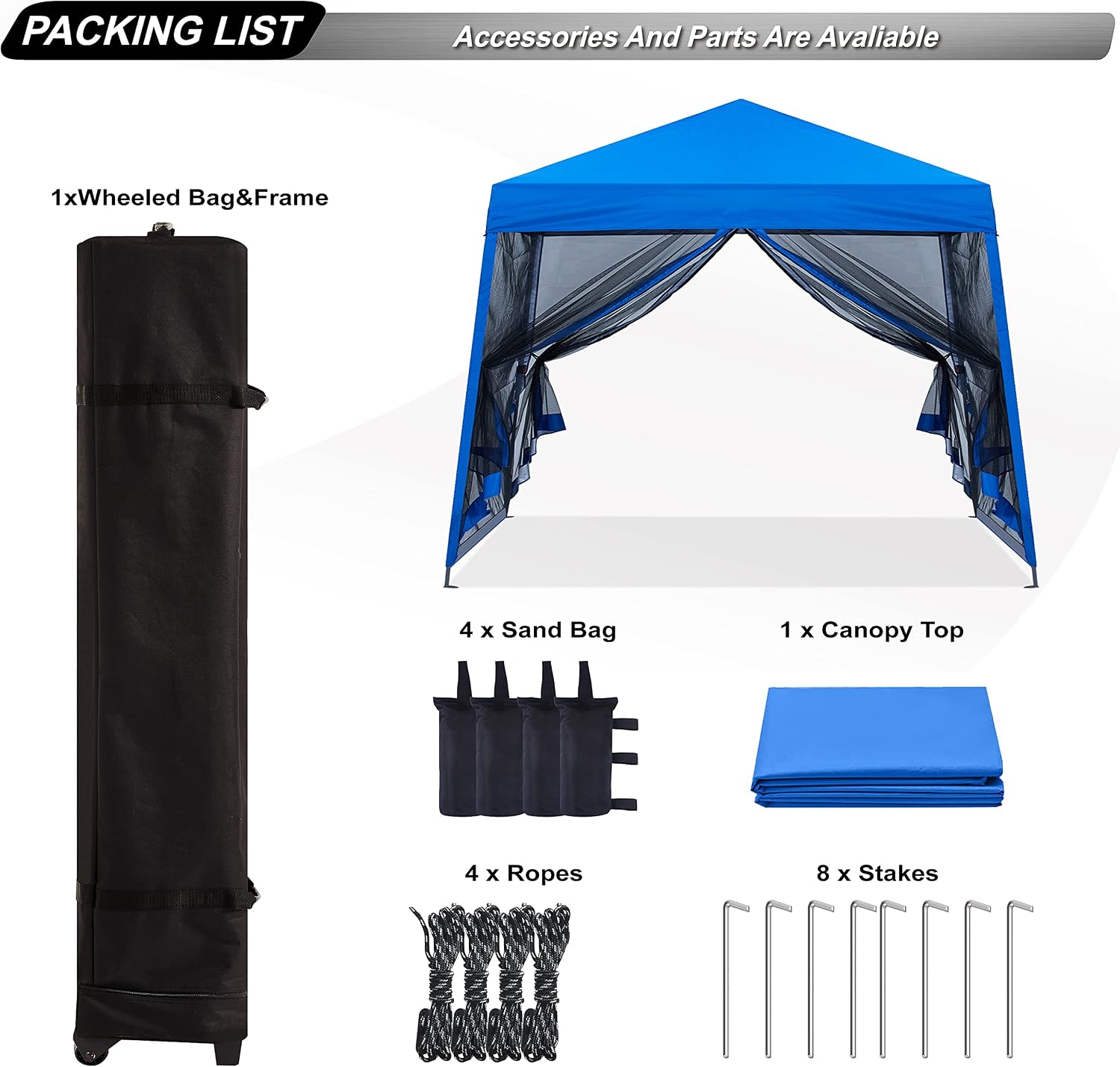 ABCCANOPY 10x10 Pop Up Canopy Tent, Slant Leg Outdoor Shade, Dark Gray