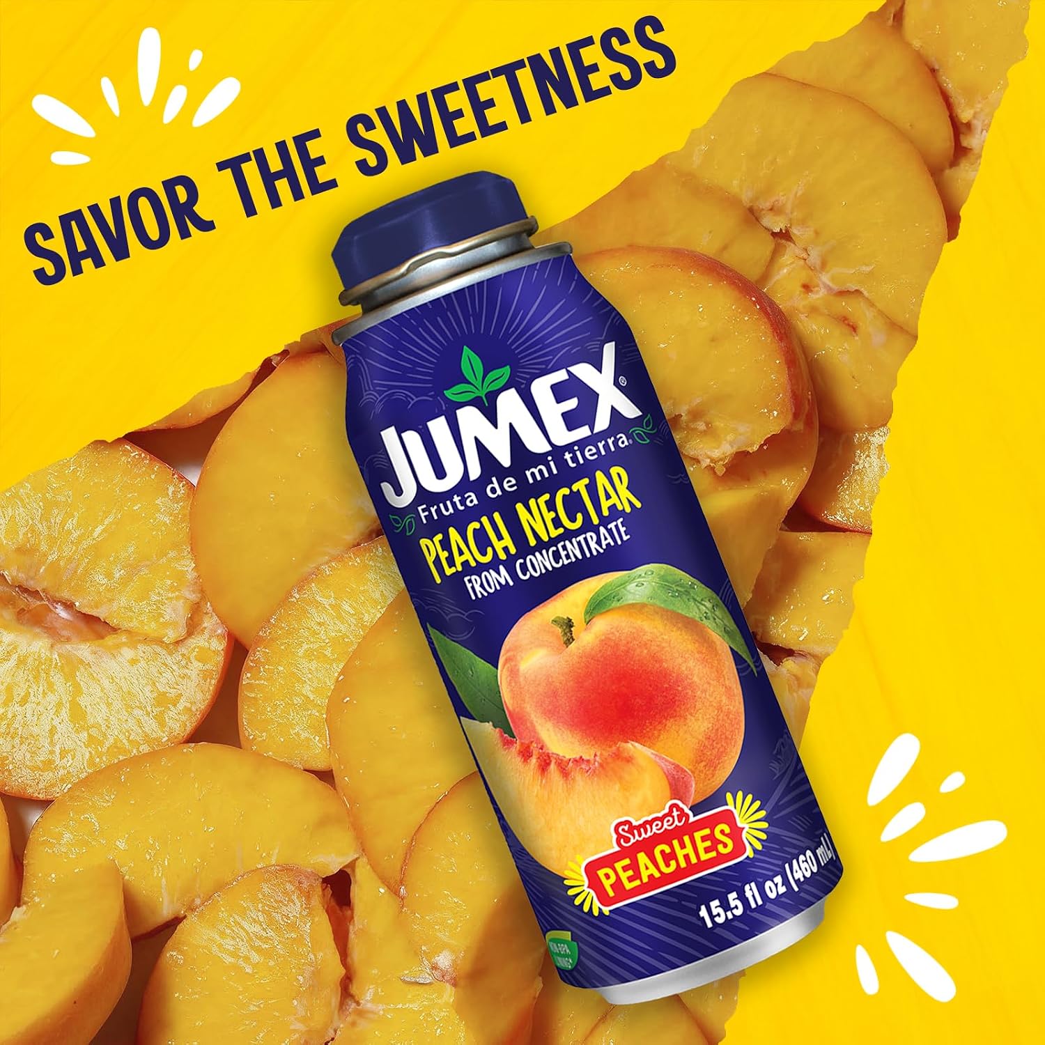 Jumex Mango Nectar Lata Botella - Made with Fresh Fruit Puree - Mango Juice Concentrate for Tropical Fruit Smoothie Mix, Cocktail Mixers & Kids Beverages - 15.5oz, 12 Pack Resealable Juice Bottles