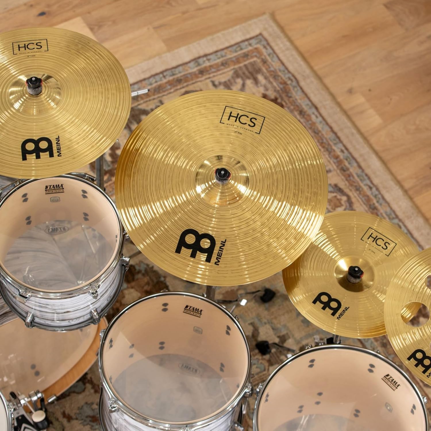 Meinl 20" Ride Cymbal - HCS Traditional Finish Brass for Drum Set, Made in Germany, 2-YEAR WARRANTY (HCS20R) | Durable Brass Alloy