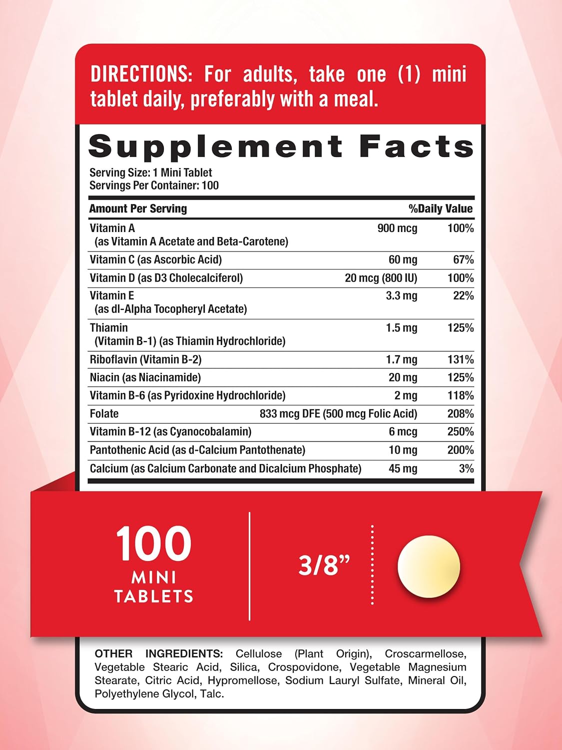 Nature's Truth One Daily Multivitamin | 100 Mini Tablets | for Men and Women | Non-GMO & Gluten Free Supplement | for Men and Women | Non-GMO &