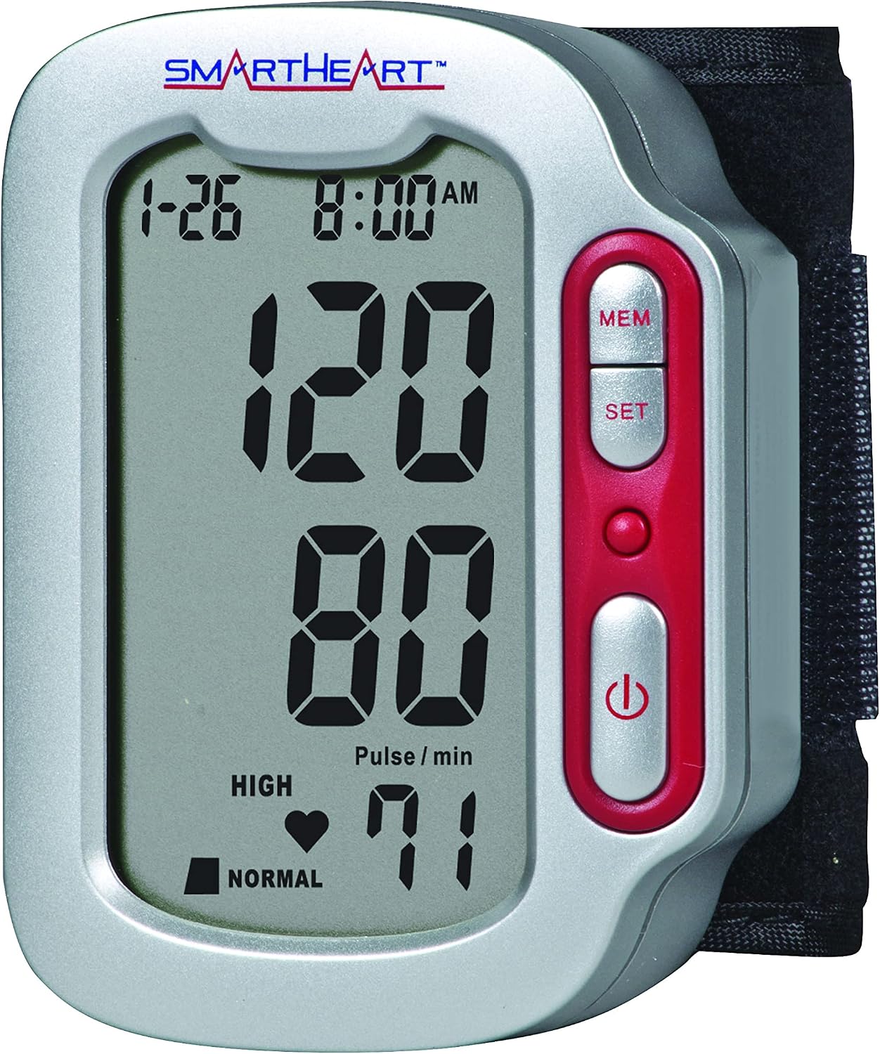 SmartHeart Automatic Wrist Digital Blood Pressure Monitor (1-Person, 90 Memory) | Adult Wrist Cuff, 90-Reading Memory, Automatic Inflation & Deflation