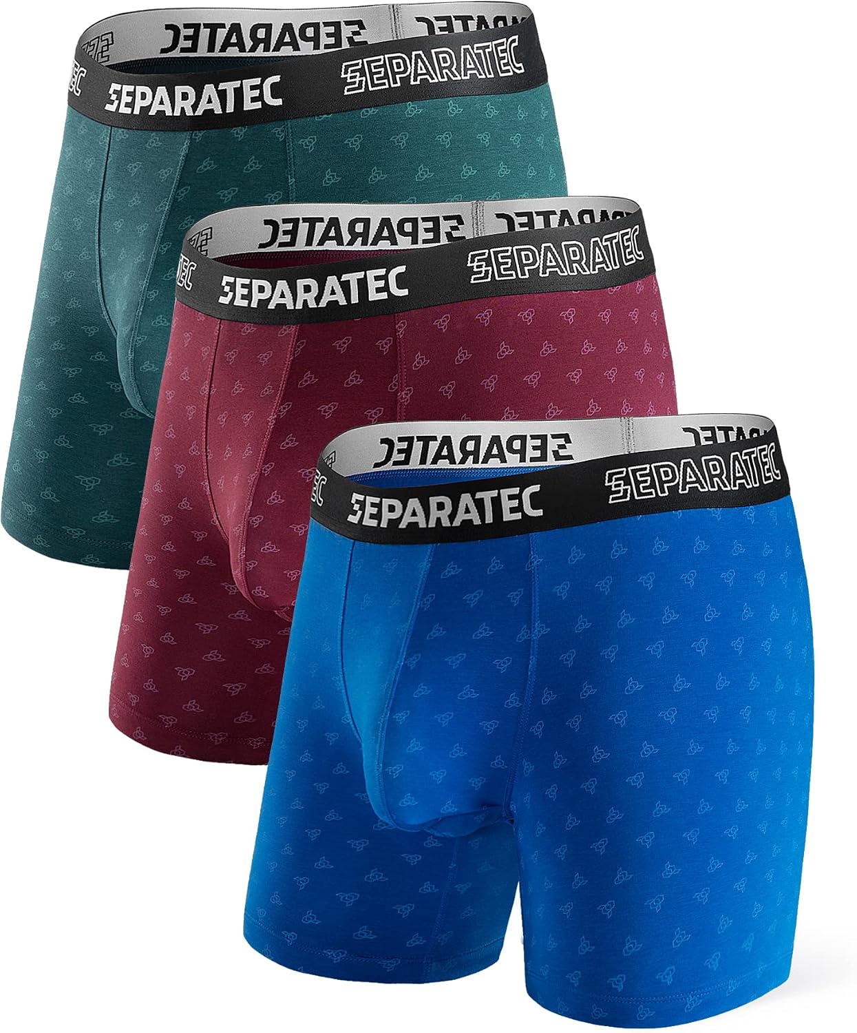 Separatec Men's Dual Pouch Underwear Comfort Soft Premium Cotton Modal Blend Boxer Briefs 3 Pack