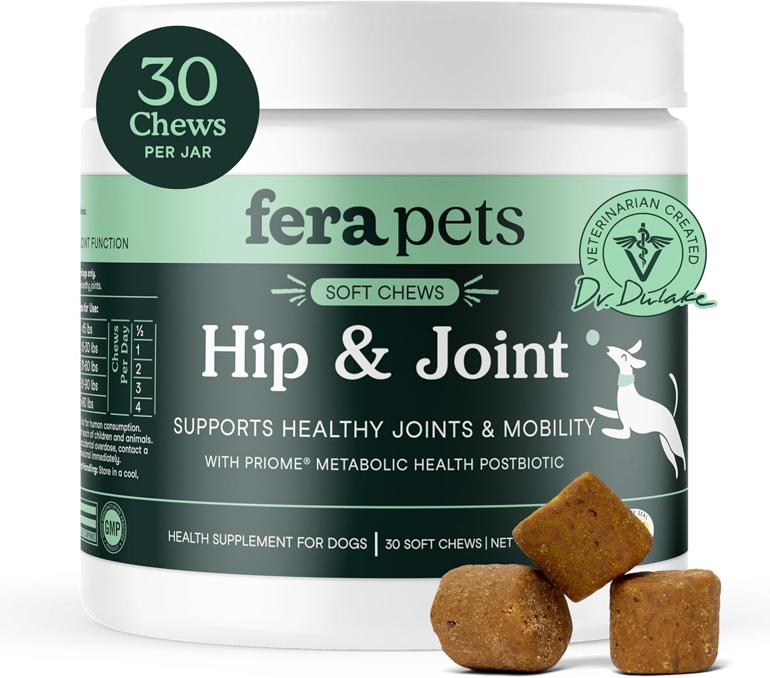 Fera Pets Hip & Joint Supplement for Dogs with Glucosamine, 90 Soft Chews | Fera Pets Hip & Joint Supplement for Dogs with Glucosamine, 90 Soft Chews
