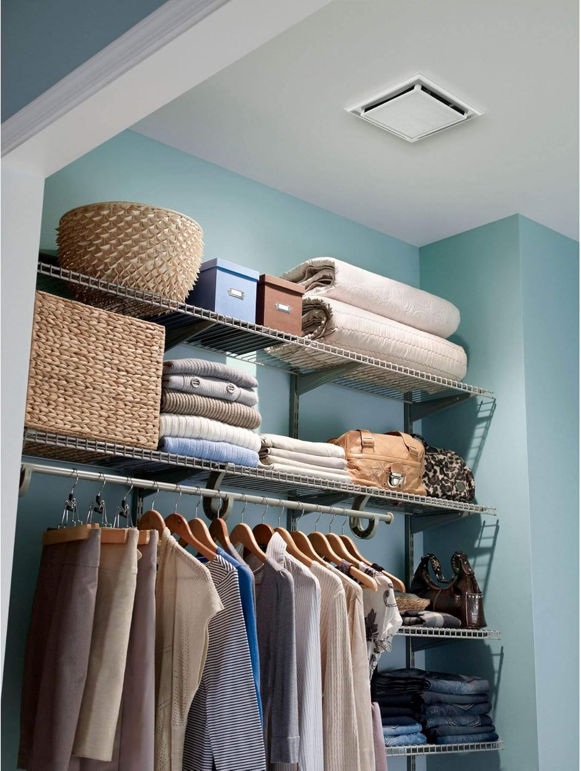 Broan 682 Bathroom Ventilation Fan with Charcoal Filter and White Plastic-Grille