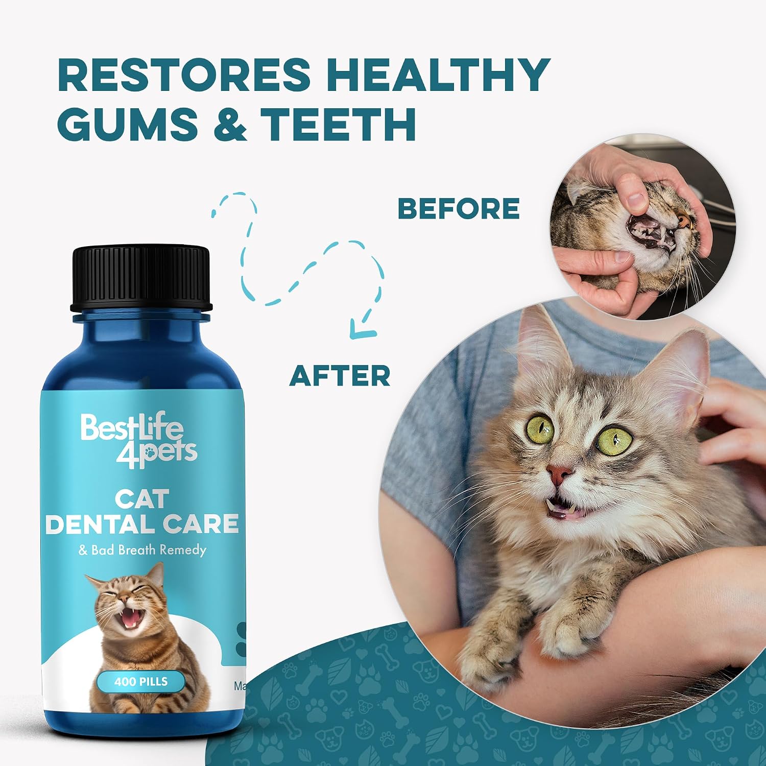 BestLife4Pets Cat Dental Care Supplement - 400 Pills