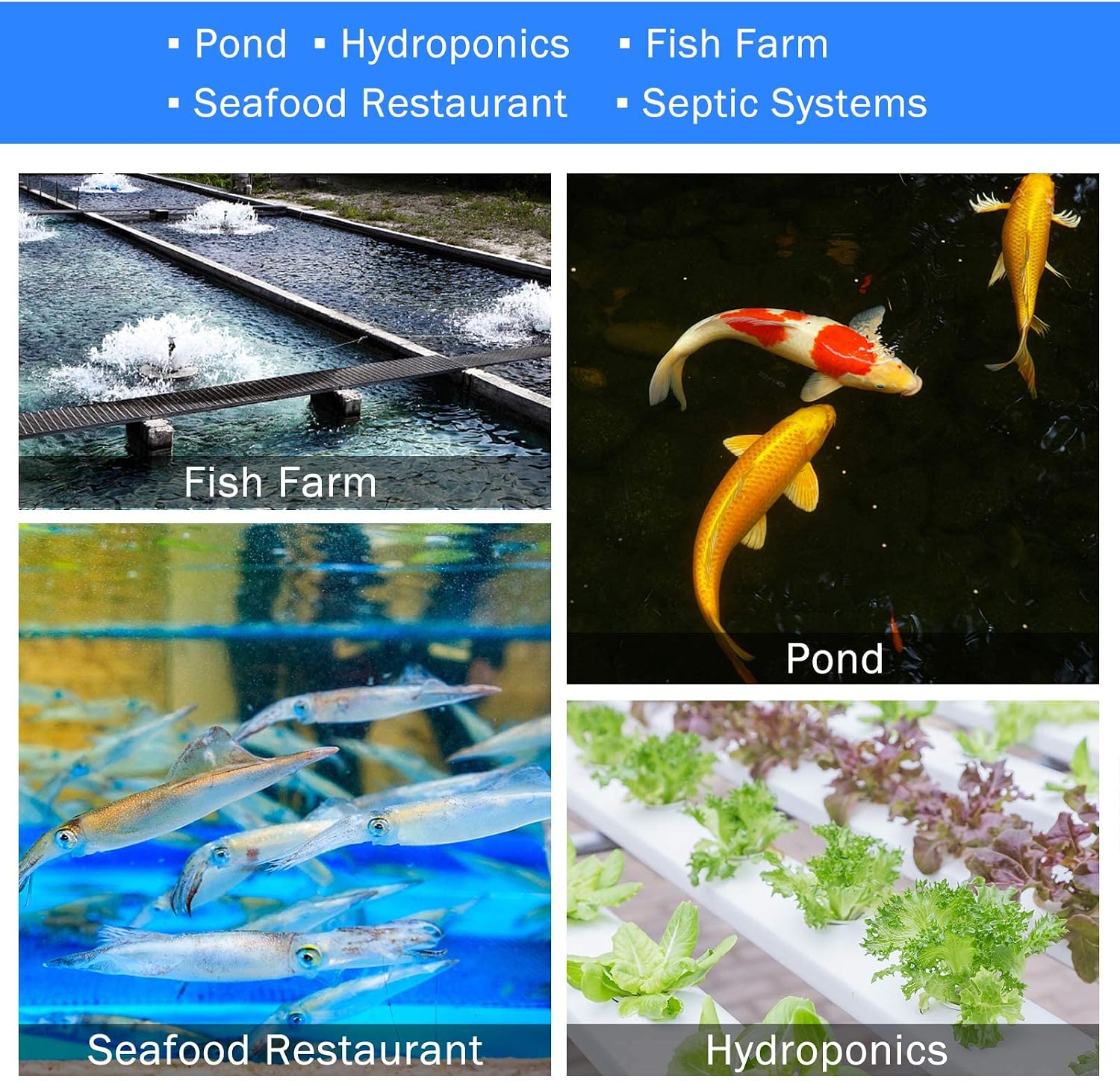 AquaMiracle Linear Air Pump AP-40/AP-60/AP-80/AP-160 for Pond Aeration, Septic, Hydroponic, 635/950/1350/2550GPH, Pond, Waste Treatment, Aquarium