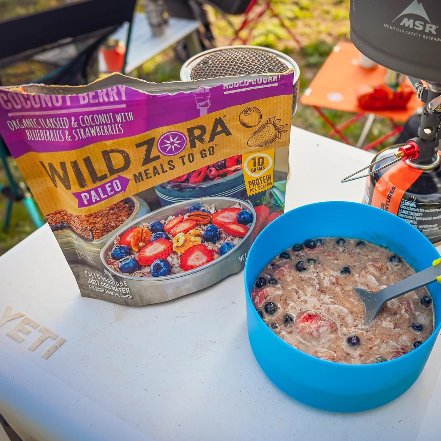 Wild Zora Paleo Freeze Dried Meals for Backpacking & Camping - Healthy Gluten Free & Grain Free Camping Meals/Backpacking Food + No Added Sugar - Great for Travel (Cliffside Coconut Berry 2-Pack)
