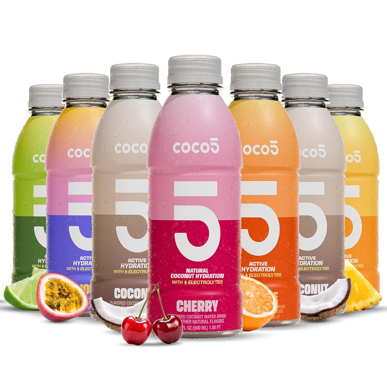 Coco5 Original Coconut Water Natural Electrolyte Sports Drink, 12 Pack | Active hydration. Low sugar, nothing artificial. Potassium, sodium, magnesium, calcium, chloride. 8 real ingredients.