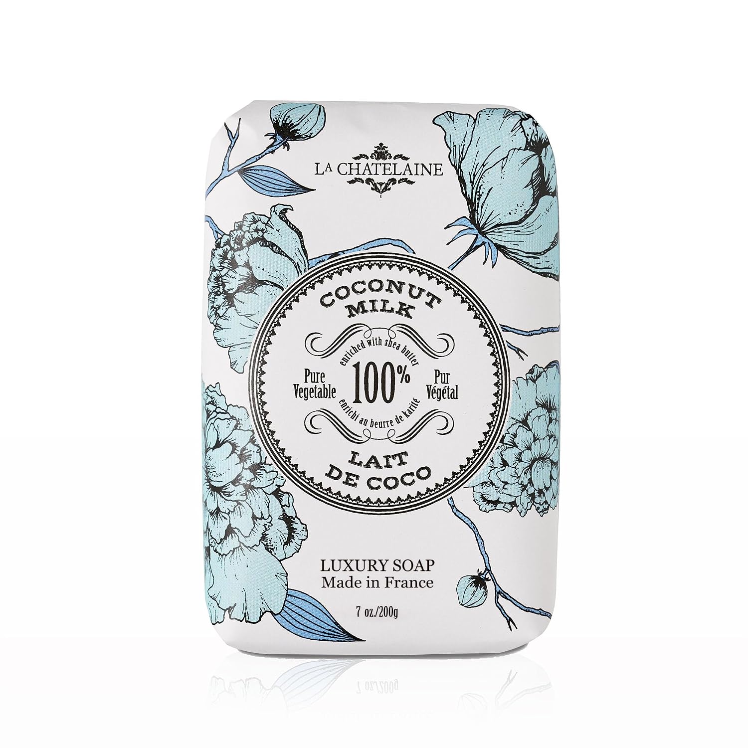La Chatelaine Luxury Exfoliating Bar Soap | Natural Shea Formula (Sweet Almond, 7 oz)