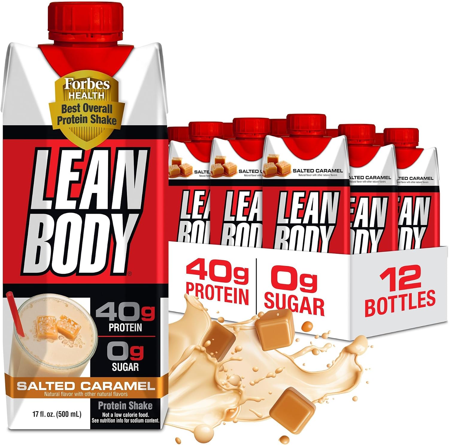 Labrada Lean Body Ready-to-Drink Chocolate Protein Shake, 40g Protein, Whey Blend, 0 Sugar, Gluten Free, 22 Vitamins & Minerals, LABRADA, 17 Fl Oz (Pack of 12)