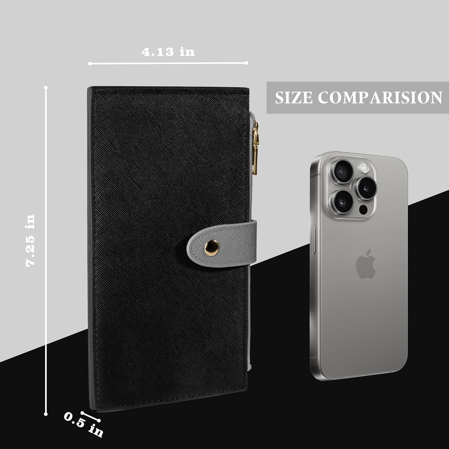 Travelambo RFID Wallet Women Large Size Bifold Multi Card Wallet Case with Zipper Pocke Credit Card Holder for Women