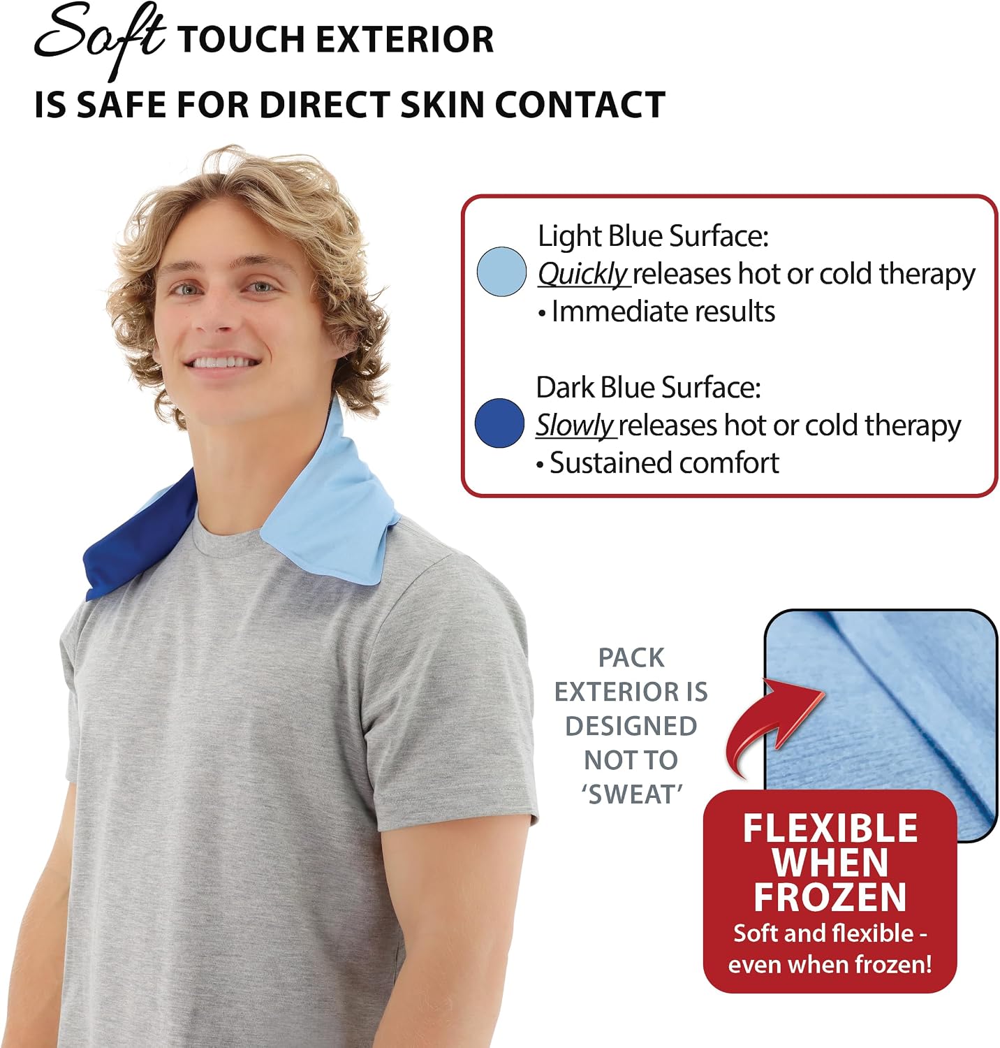 Reusable Hot & Cold Therapy Pack for Pain Relief and Injuries, Large | Provides versatile hot or cold therapy to help relieve muscle aches, joint pain, swelling, and stiffness.