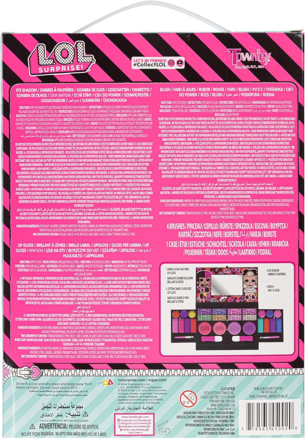 L.O.L. Surprise! Fold-Out Makeup Palette with Mirror, Lip Gloss, Eyeshadow & Blush