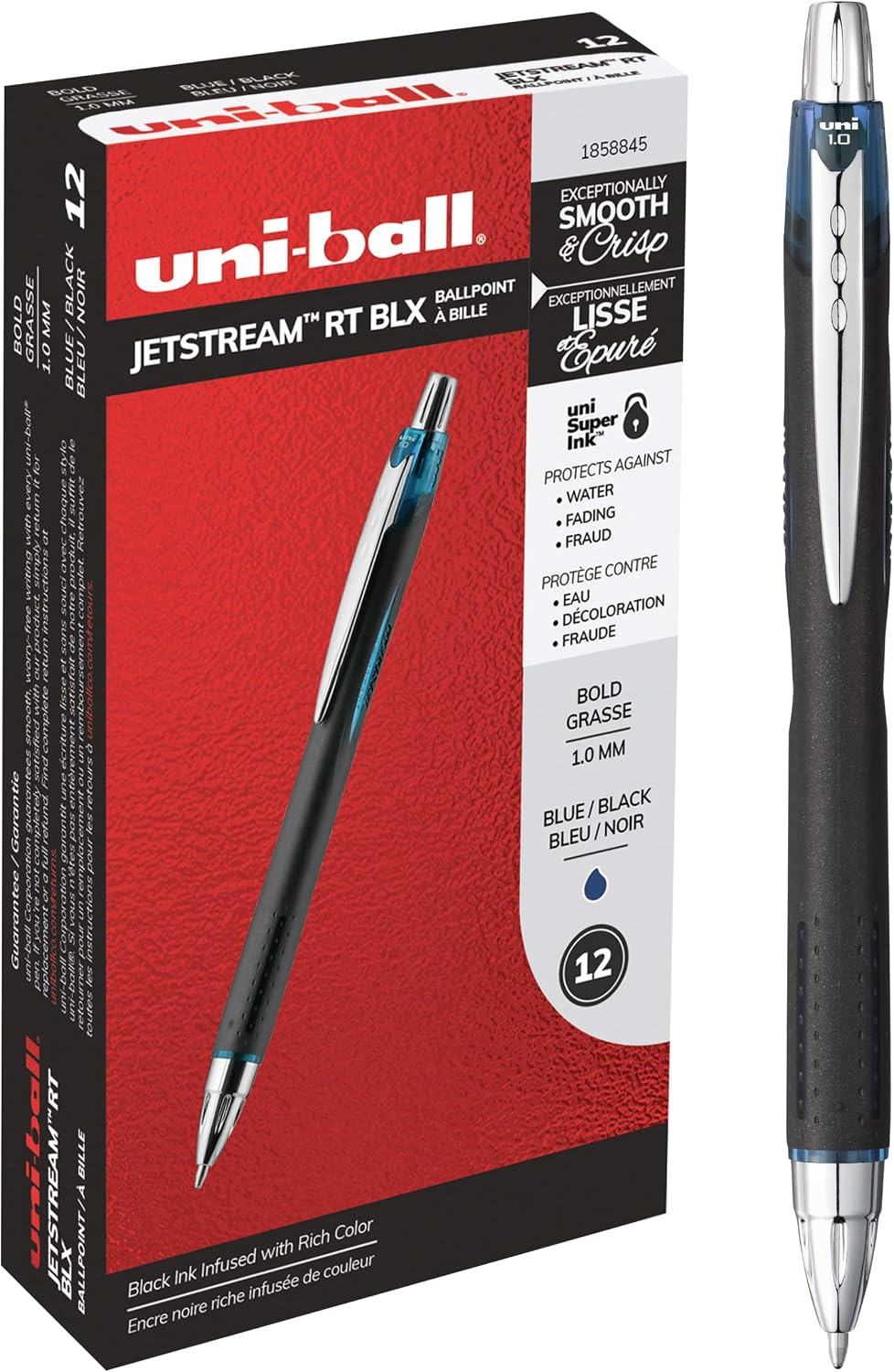 uniball™ Jetstream RT Ballpoint Pens, Black, 1.0mm Medium Point, 12 Count