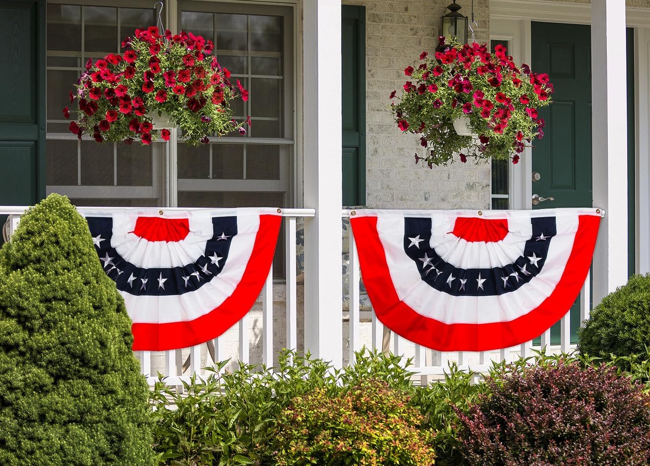 Briarwood Lane 4th of July Bunting 48" X 24 Tea Stained Patriotic For 4th of July Bunting