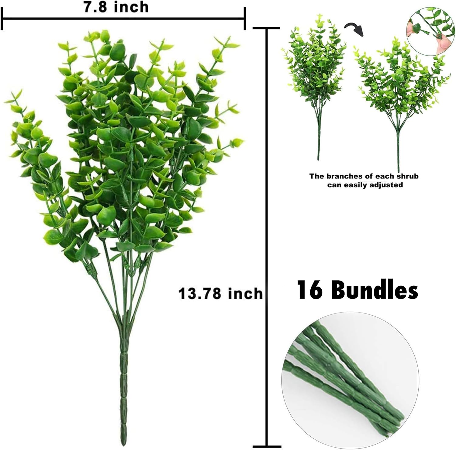 AXYLEX Artificial Flowers for Outdoors, 12 Bundles Fake Plants (Yellow) | UV resistant faux plastic flowers, no fade artificial greenery – garden, patio, porch & home