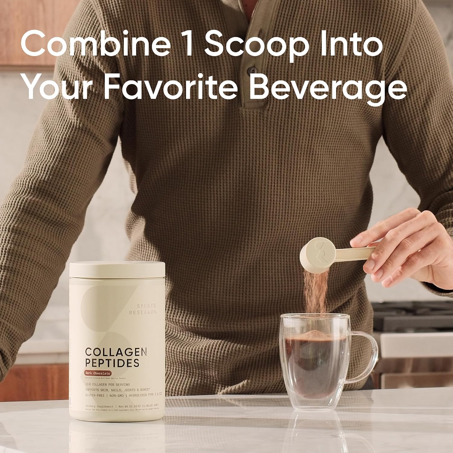 Sports Research® Collagen Peptides Protein Powder 16oz (Unflavored) | 11g Grass-Fed Collagen per Scoop · Hair, Skin & Joint Support · Easy to Mix in Coffee & Shakes - 41 Servings