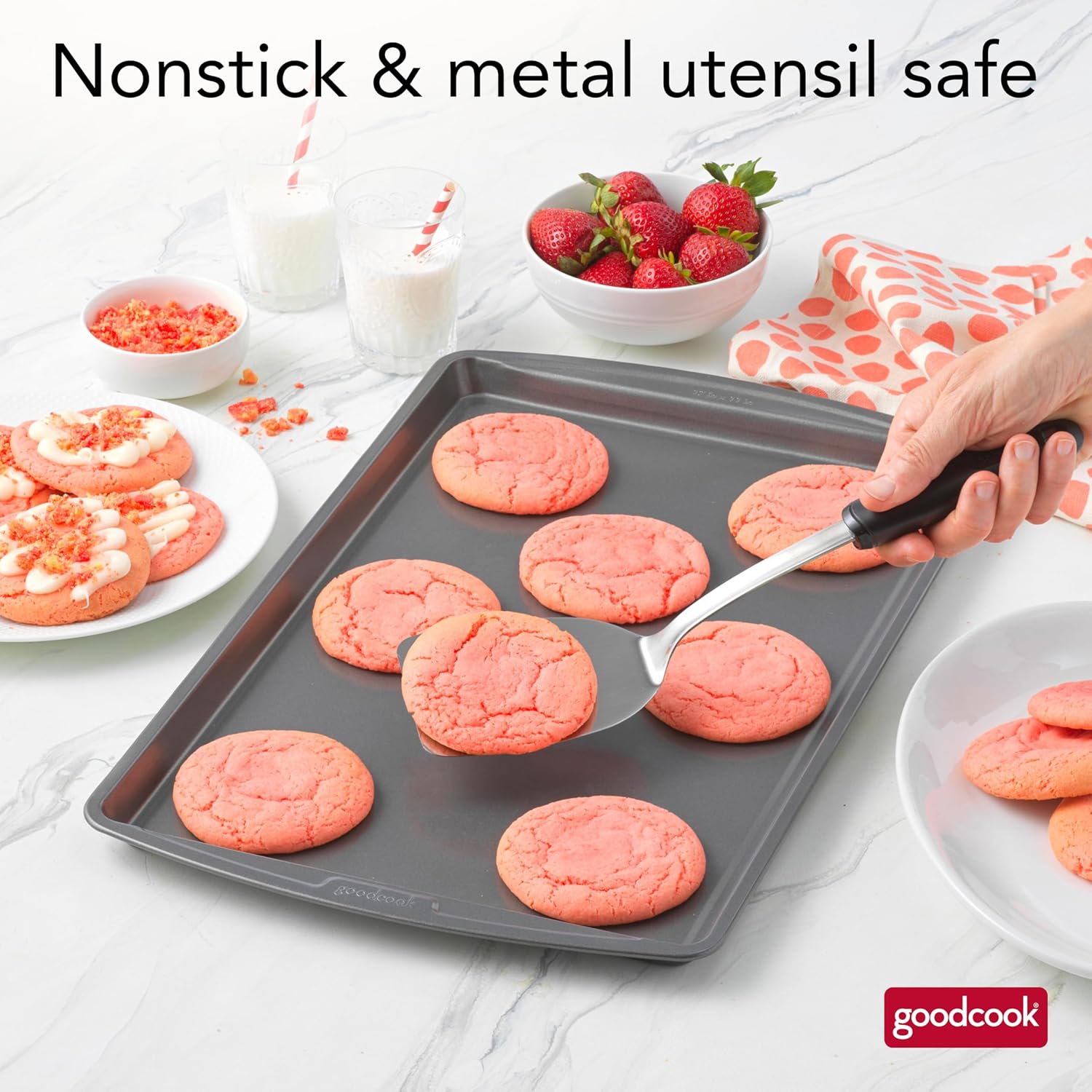 GoodCook Everyday Nonstick Steel Baking Sheet, 17 x 11-Inch, Gray