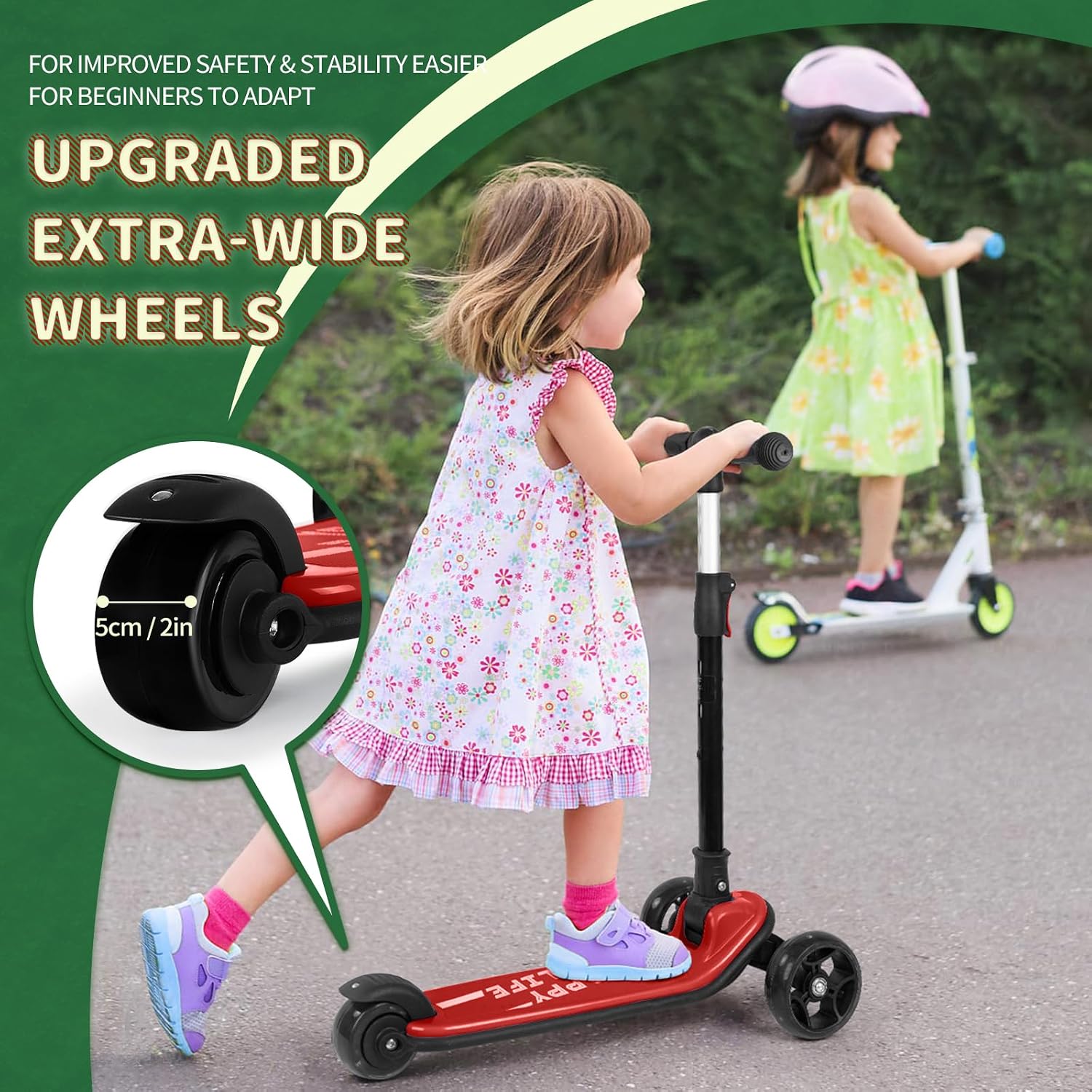 besrey 3 Wheel Scooter for Kids Ages 3-10 with 4 Adjustable Height