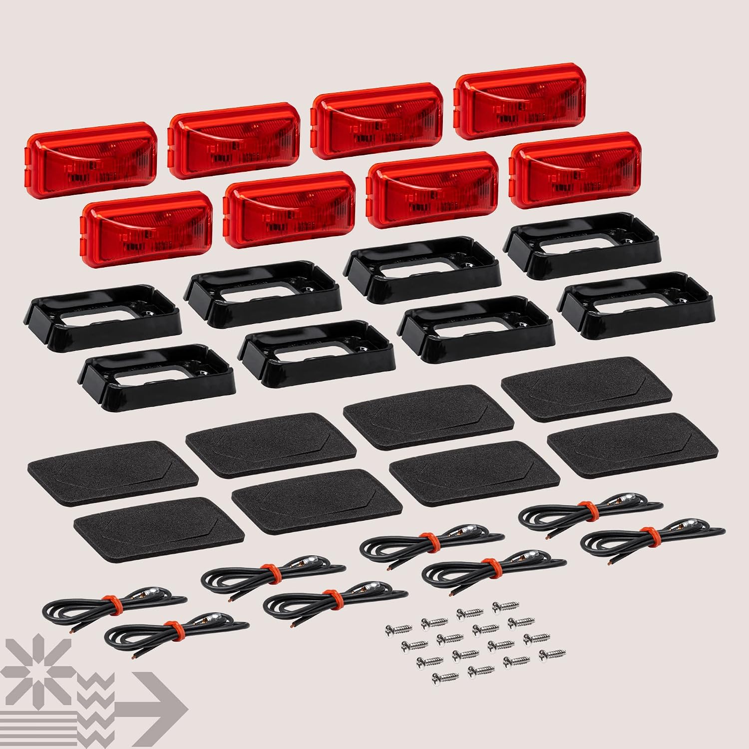 TRUE MODS 2pc 2.5" Amber Rectangle LED Trailer Marker Lights for Truck RV