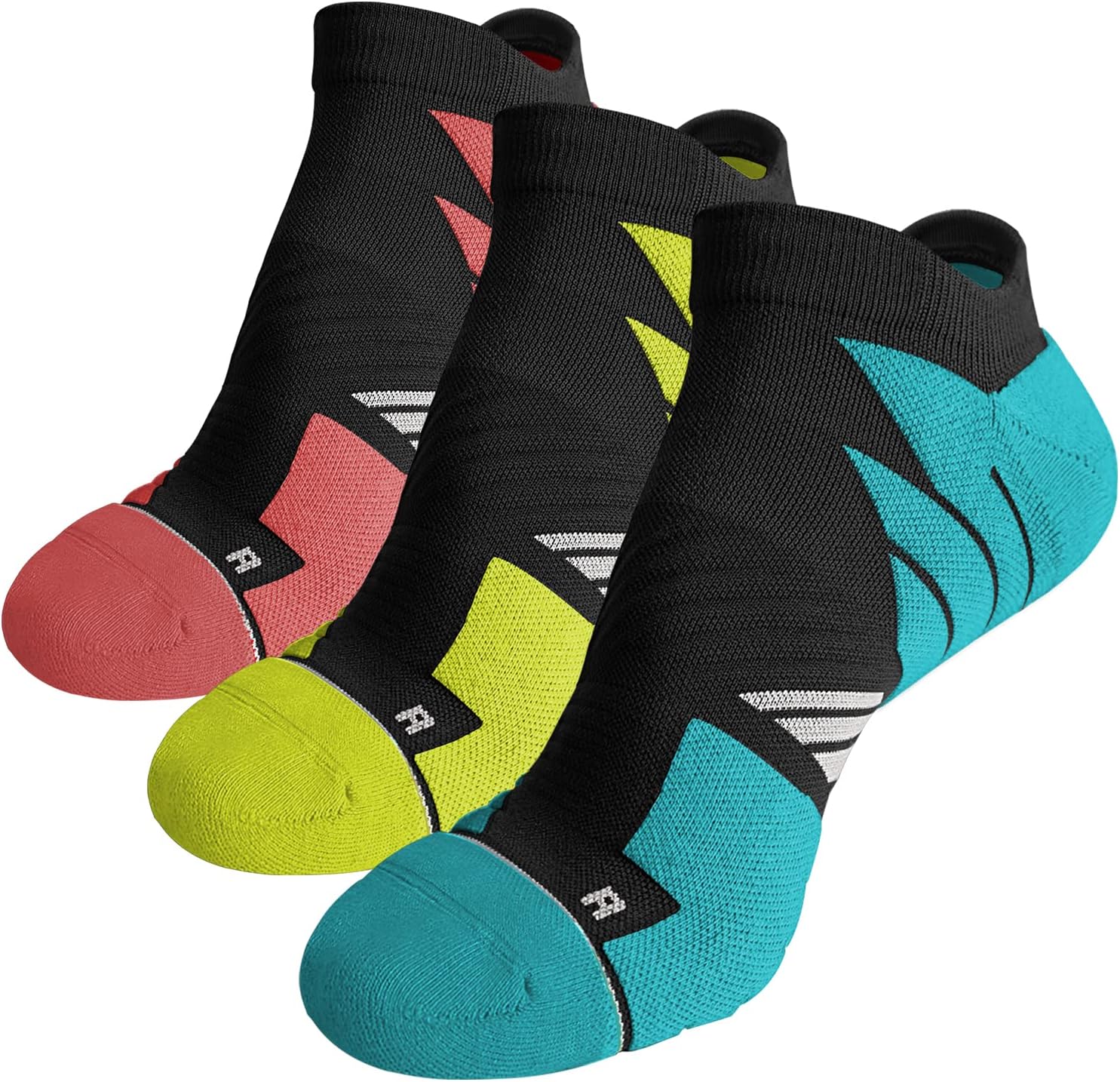 Hylaea Unisex Coolmax No Show Athletic Running Socks, Cushioned No Blisters