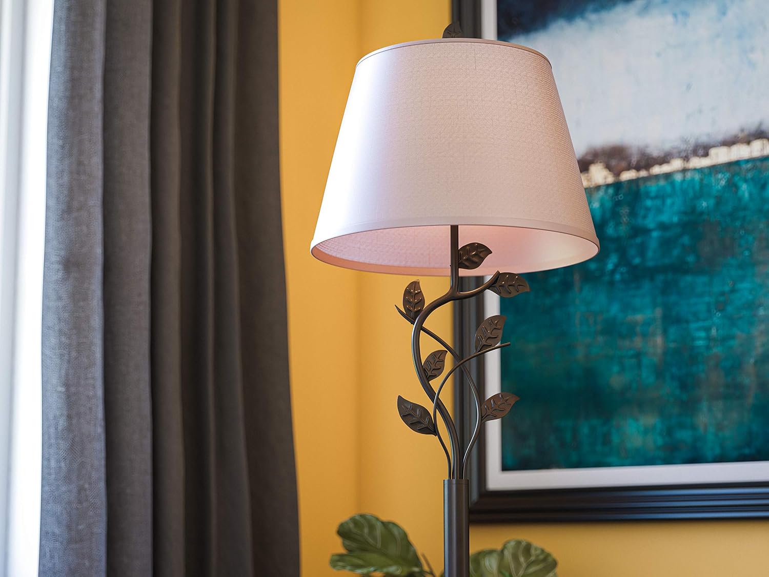 Kenroy Home Ashlen Floor Lamp with Oil Rubbed Bronze Finish, Rustic Style, 58.75" Height, 15" Width, 15" Depth