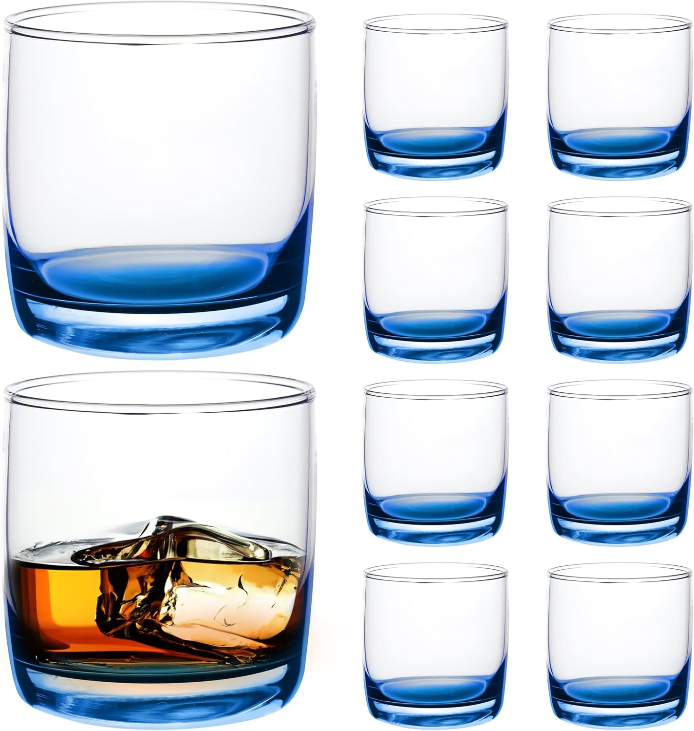 DISCOUNT PROMOS Custom Whiskey Glasses 10 oz Set of 10/50/100, Personalized Bulk Pack - Heavy Base Old Fashioned Glass, Perfect for Scotch, Bourbon