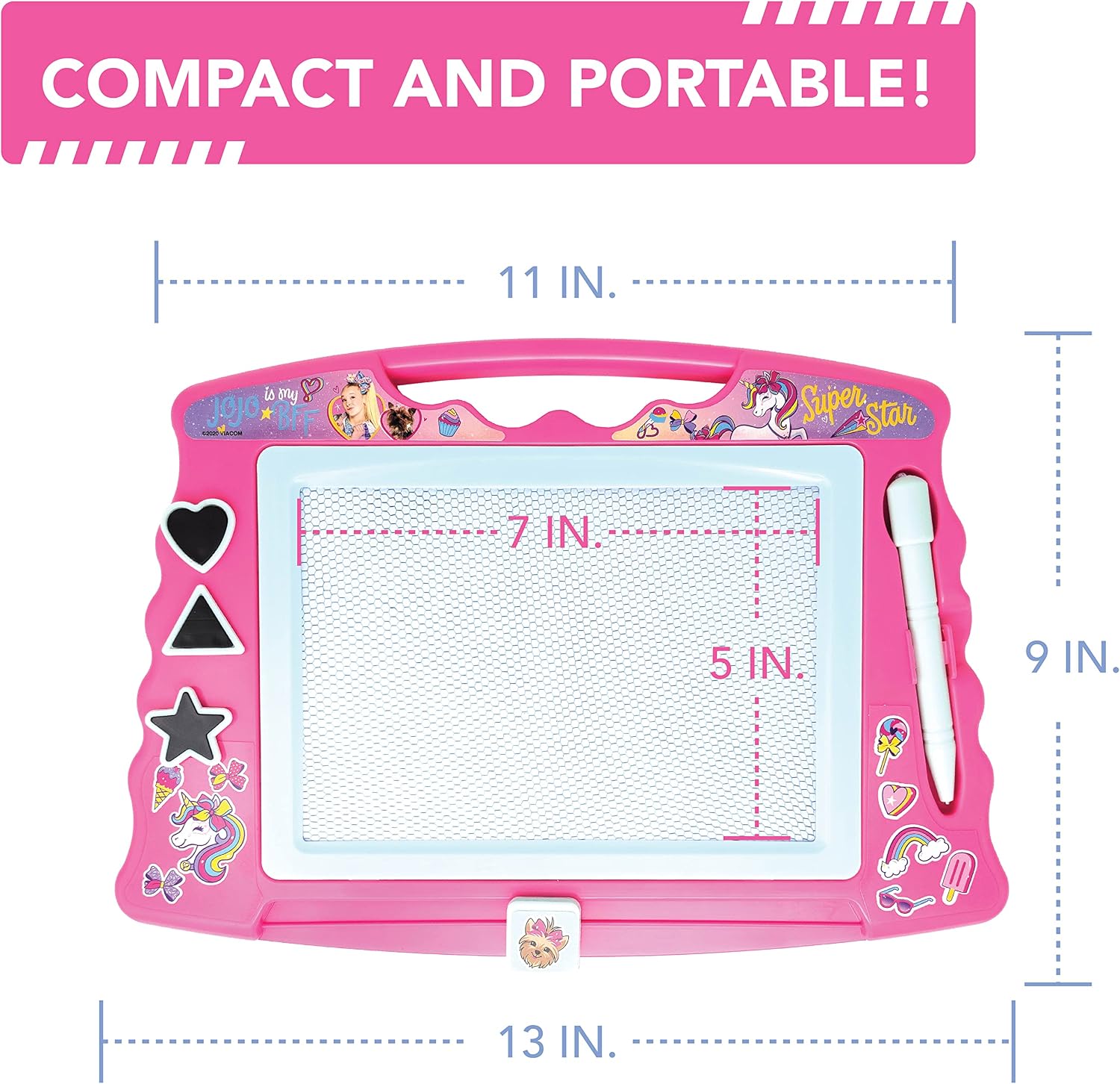 Lollipop PAW Patrol Magnetic Drawing Board with Stylus and 3 Stamps, for Girls or Boys (Pink)…