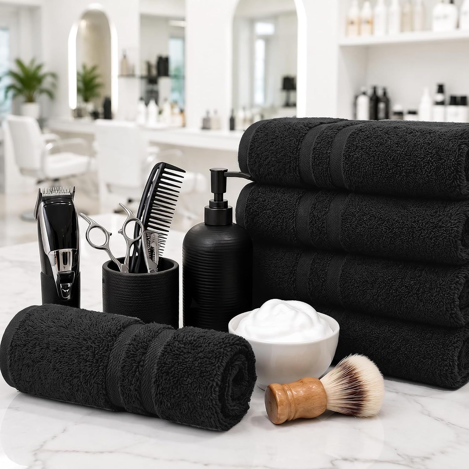 DAN RIVER 100% Cotton Salon Towels Set – 16x26 inches, Pack of 24, Highly Absorbent and Quick-Dry Towels for Hand, Salon, Spa, Beauty