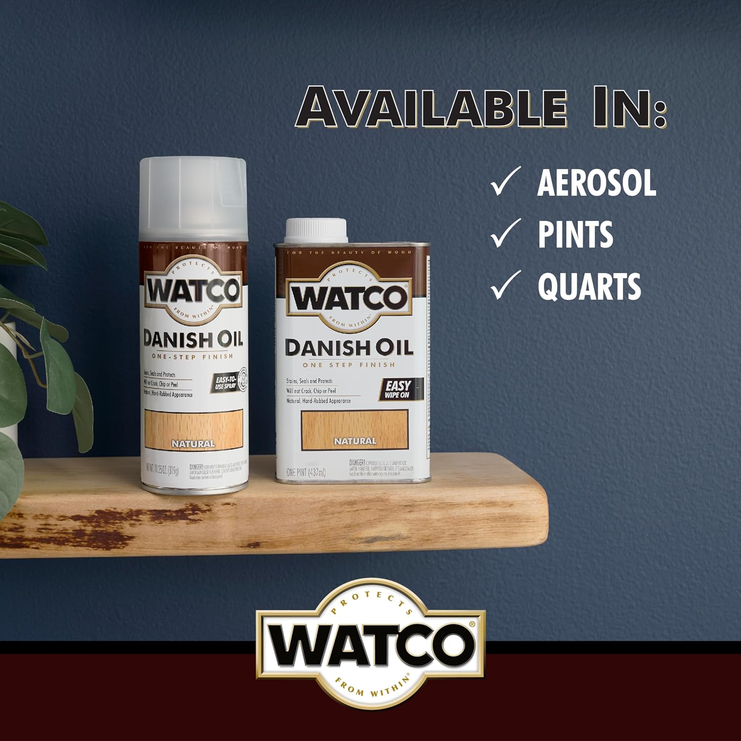 Watco 65351 Danish Oil Wood Finish, Pint, Black Walnut