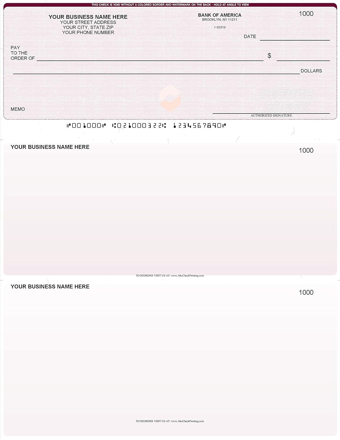 ABC Computer Checks Compatible w/QuickBooks, Checks on Top, Gray Linen (100 Sheets)
