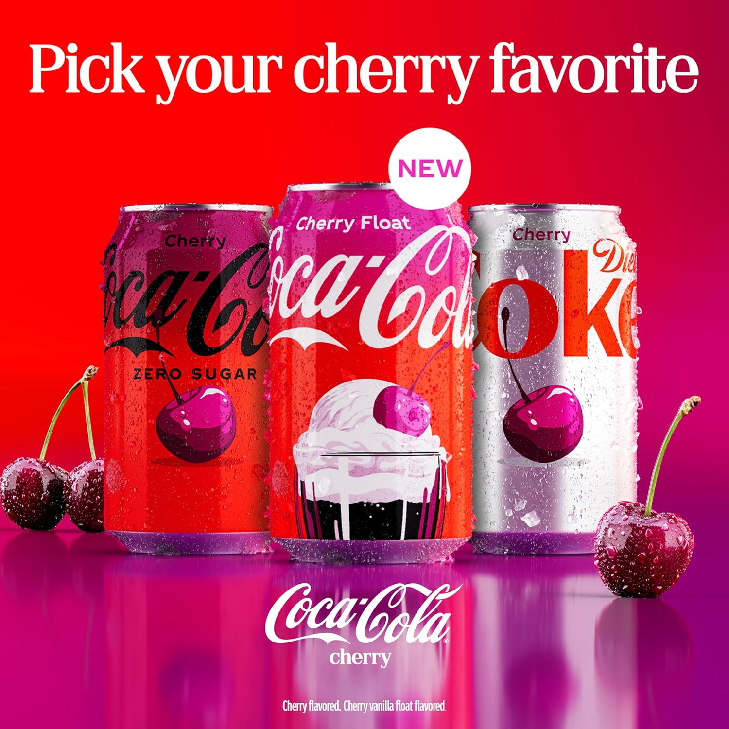 Coca-Cola Zero Sugar Cherry Soda Soft Drink Bottles, 16.9 fl oz, 6 Pack