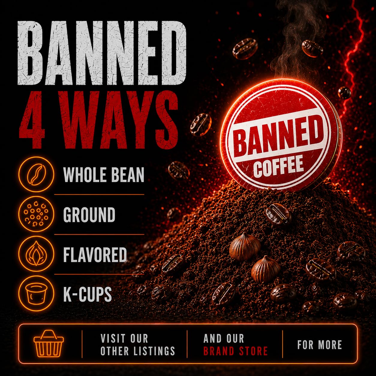 Ground Coffee | Strong Coffee | High Caffeine Coffee | Dark Roast | 16 oz | Extreme Energy. Clear Focus. Bold Flavor. Crafted for maximum