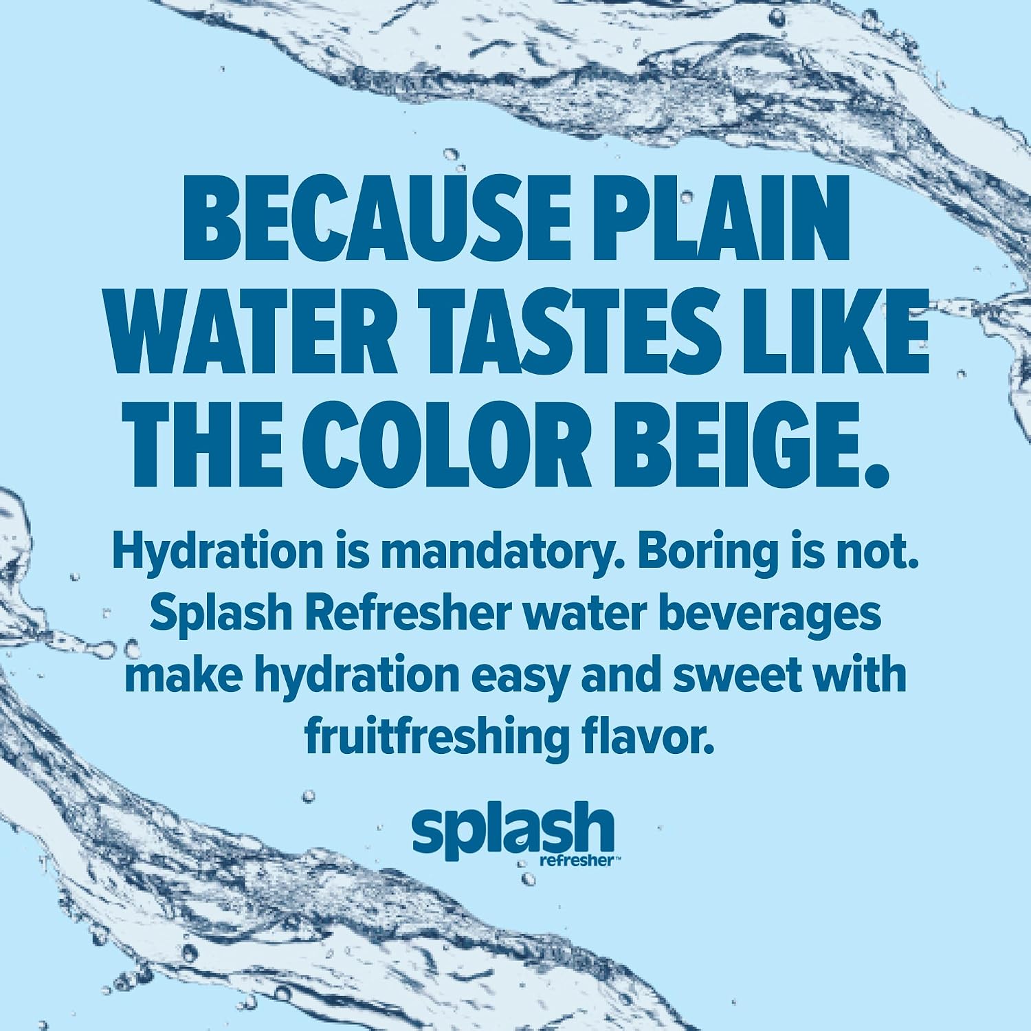 SPLASH REFRESHER Flavored Water Bottles, Mandarin Orange - 6 Pack | Refreshing Flavored Bottled Water with Electrolytes - Zero Sugar & Zero Calories - 16.9 Fl Oz