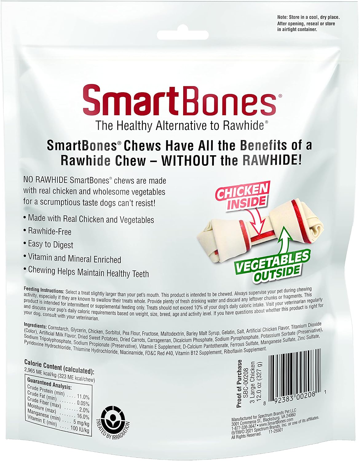 SmartBones Large Chews, Treat Your Dog to a Rawhide-Free Chew Made with Real Meat and Vegetables | With With Real Chicken, Easy To Digest Chew, Vitamin & Mineral Enriched, Helps Maintain Healthy Teeth, For Large Dogs