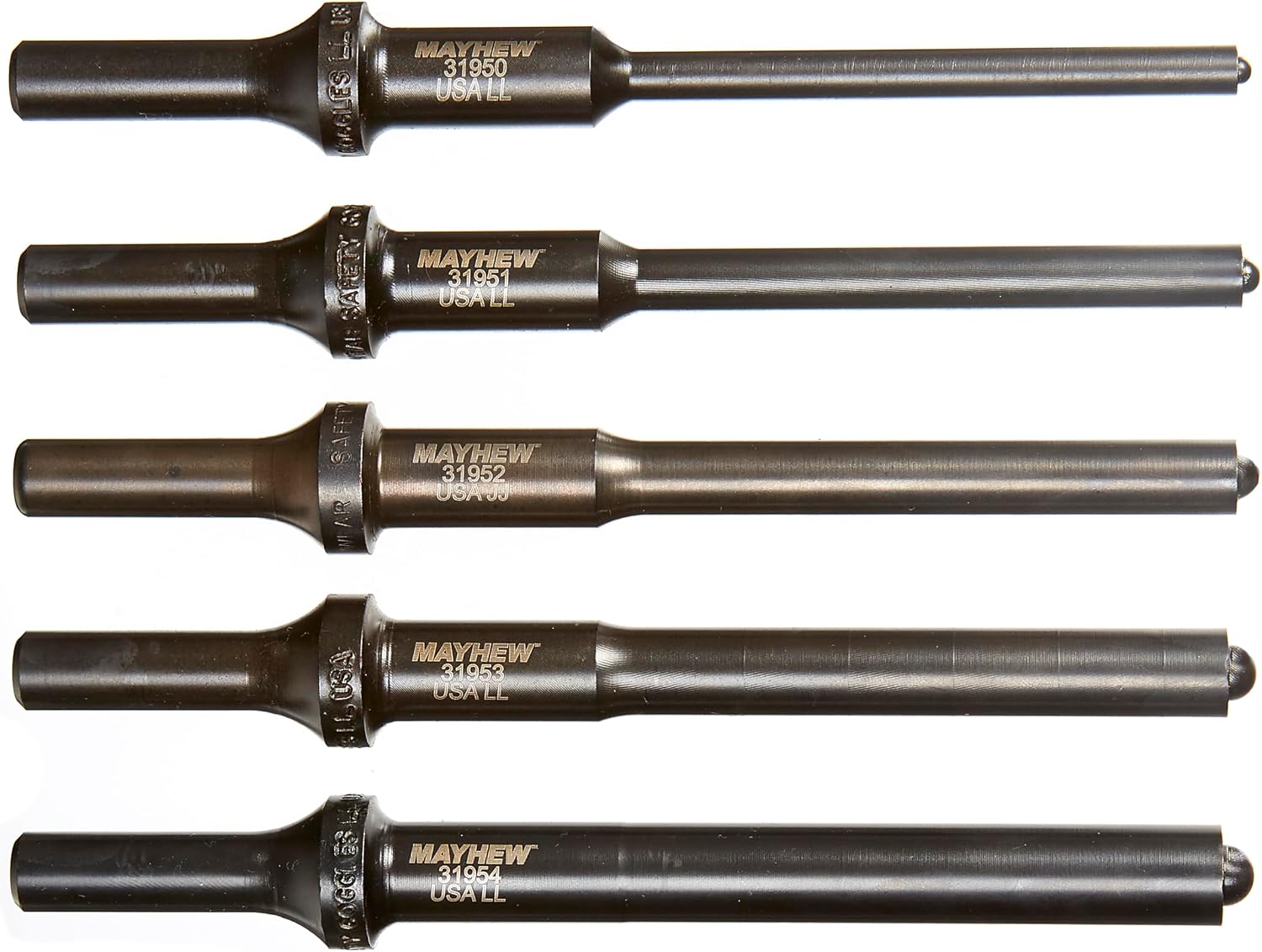 Mayhew Tools 32020 Pneumatic Roll Pin Punch, 5-Piece Set