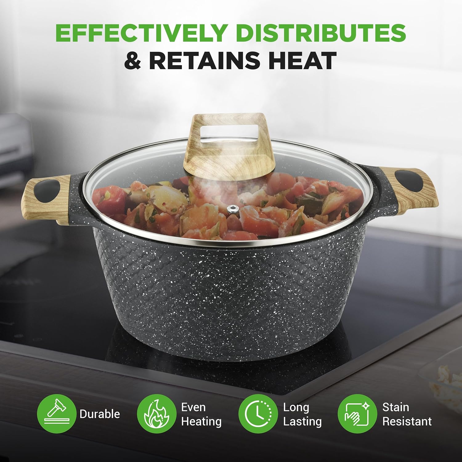 NutriChef 14-Piece Pots and Pans Set Non Stick – Induction Cookware Set, PFAS-Free Nonstick Cookware for All Cooktops, Includes Kitchen Utensils