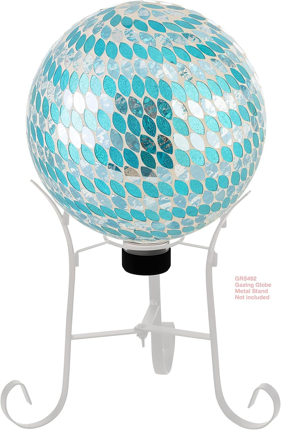 Alpine Corporation 10" Diameter Indoor/Outdoor Glass Mosaic Gazing Globe Yard Decoration, Purple Pearlized Petals Design