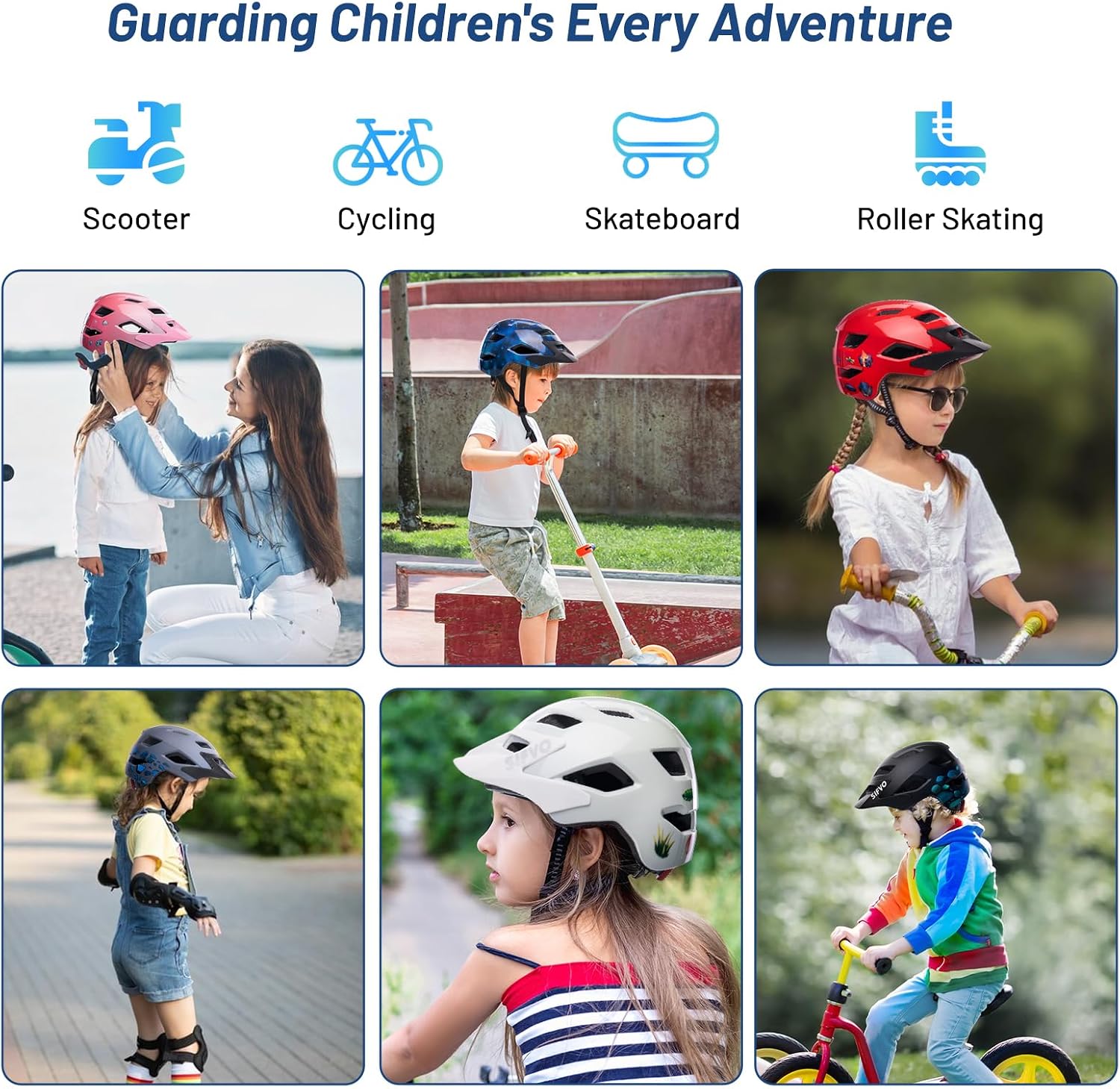 Kids Helmet, SIFVO Kids Bike Helmet Boys and Girls Bike Helmet with Cool Visor Helmet for Kids 5-14
