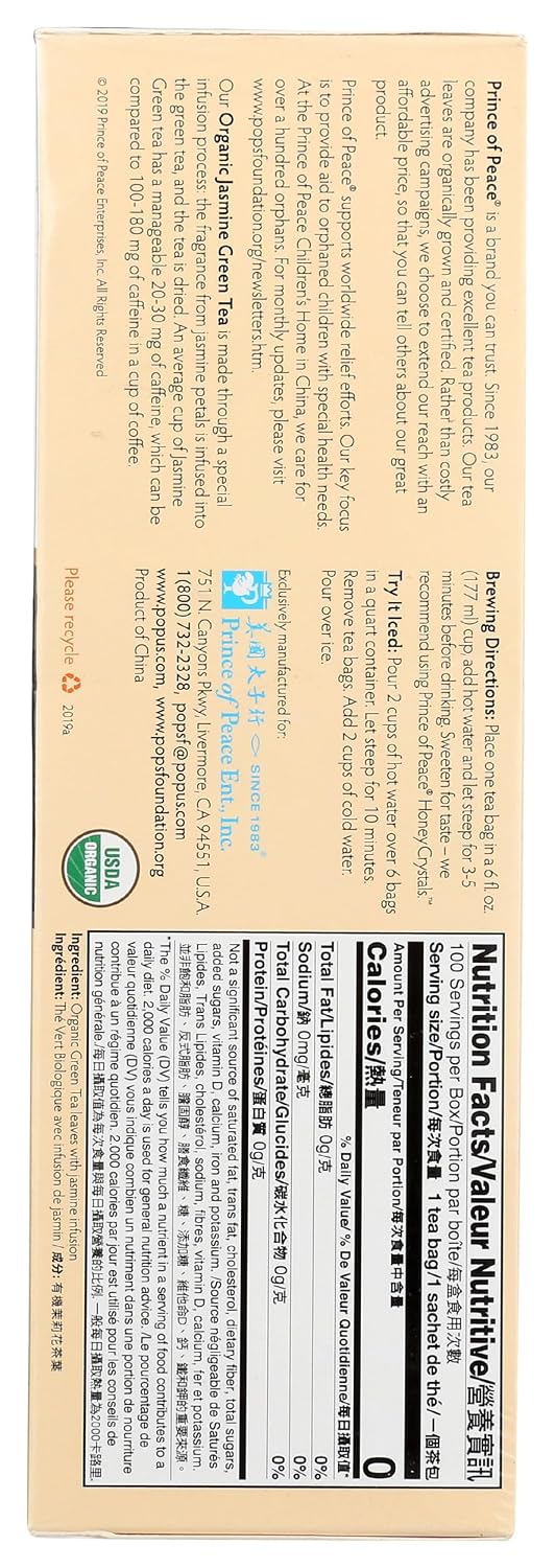 Prince of Peace® Organic Jasmine Green Tea 100 ct
