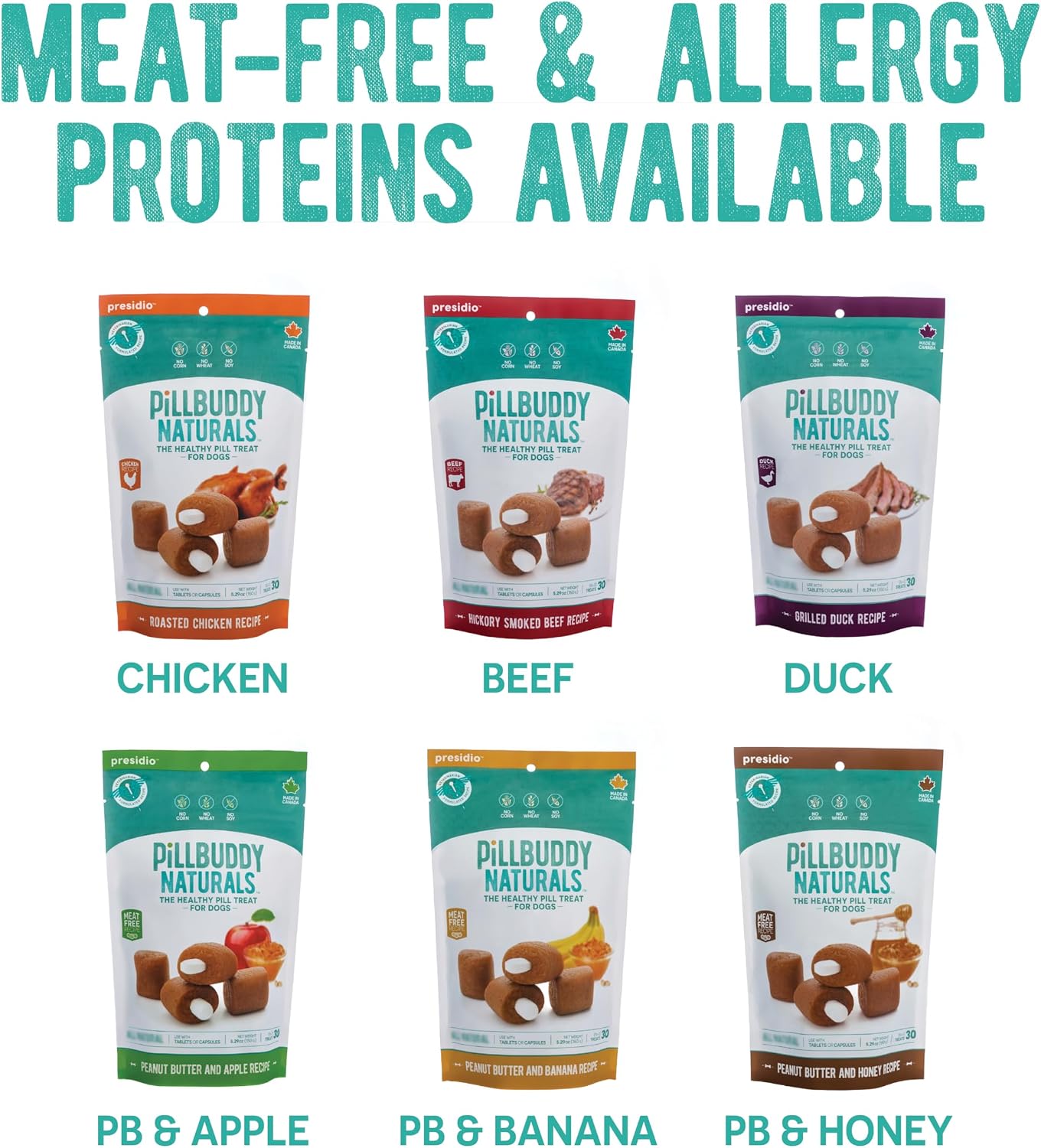 Presidio Earthly Pill Buddy Naturals - PB & Banana Recipe Pill Hiding Treats for Dogs - Make A Perfect Pill Concealing Pocket Or Pouch for Any Size Medication - 30 Servings